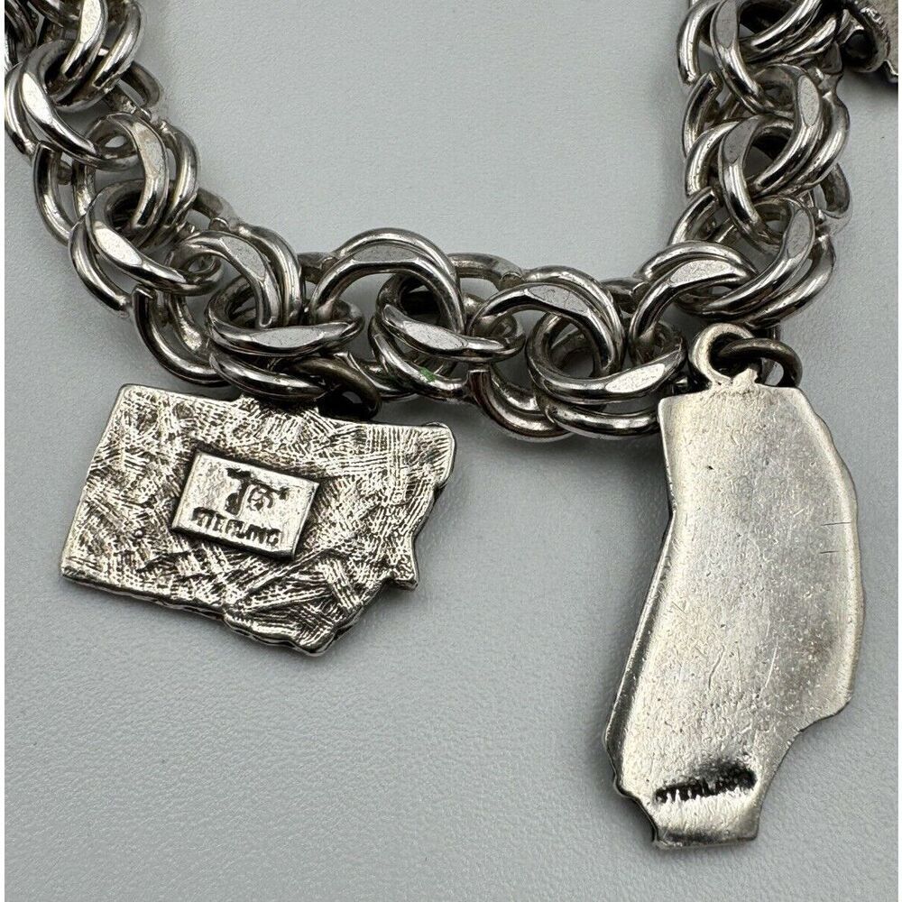 Vintage Sterling Silver Charm Bracelet States Operator Service Award Estate Find - Picture 6 of 16